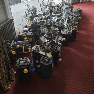 Old lights for donation A number old stage lights which were donated to other organisations in the North East